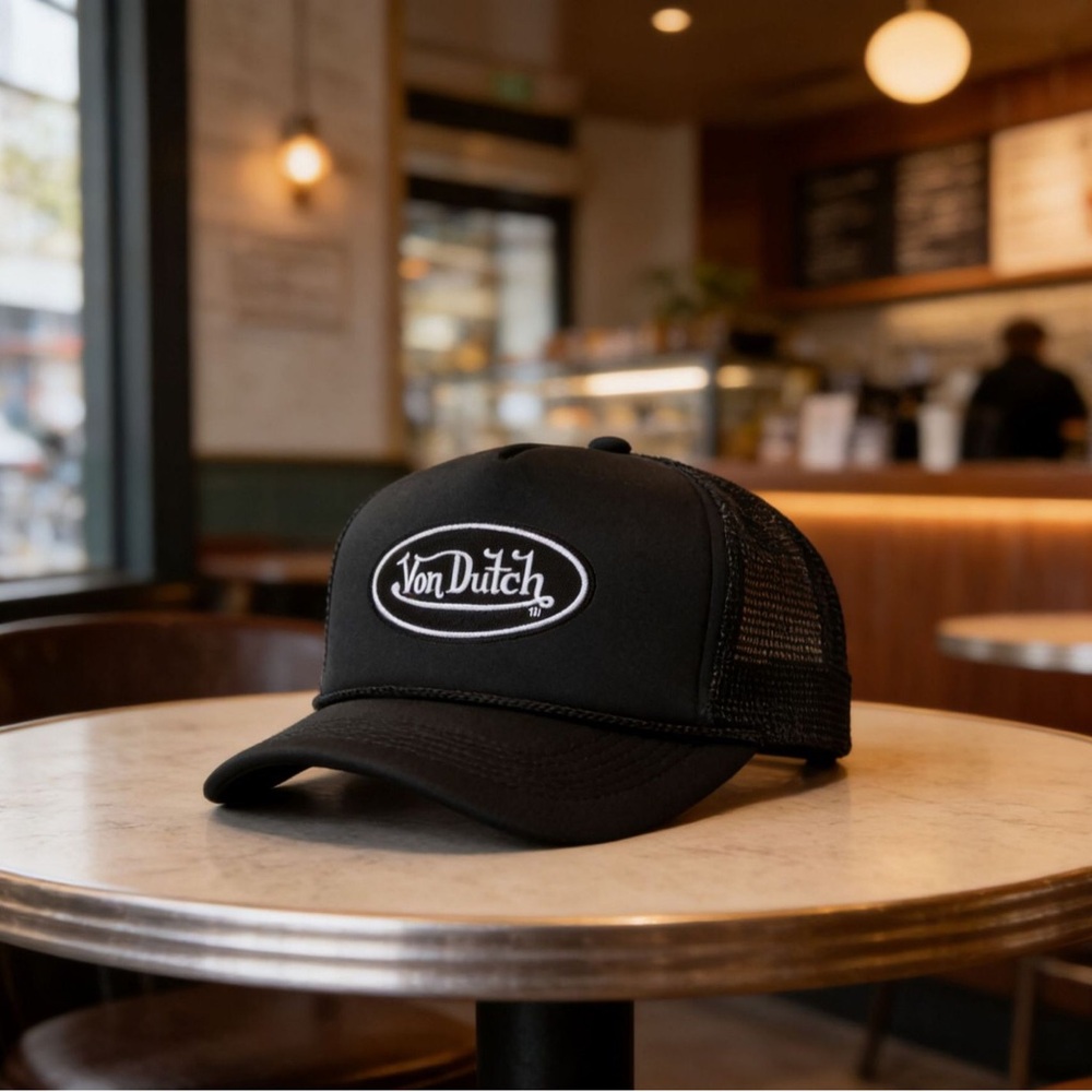 Von Dutch Black Mesh Trucker Hat
